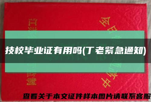 技校毕业证有用吗(丁老紧急通知)缩略图