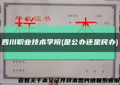 四川职业技术学院(是公办还是民办)缩略图