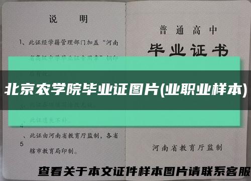 北京农学院毕业证图片(业职业样本)缩略图