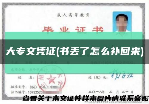 大专文凭证(书丢了怎么补回来)缩略图