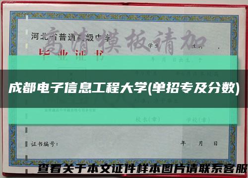 成都电子信息工程大学(单招专及分数)缩略图