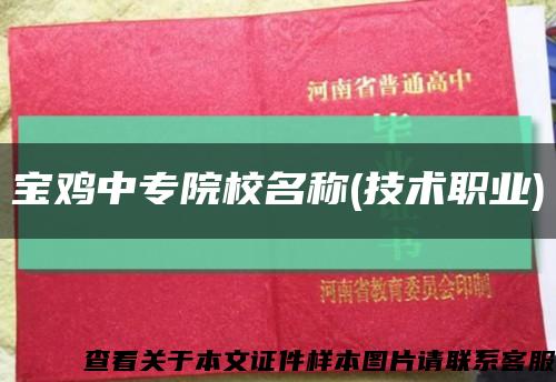 宝鸡中专院校名称(技术职业)缩略图