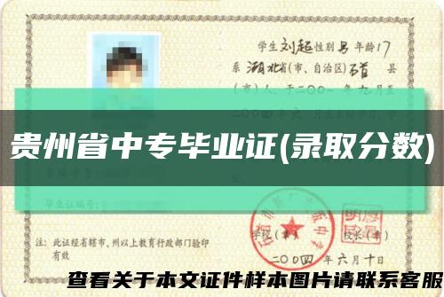 贵州省中专毕业证(录取分数)缩略图