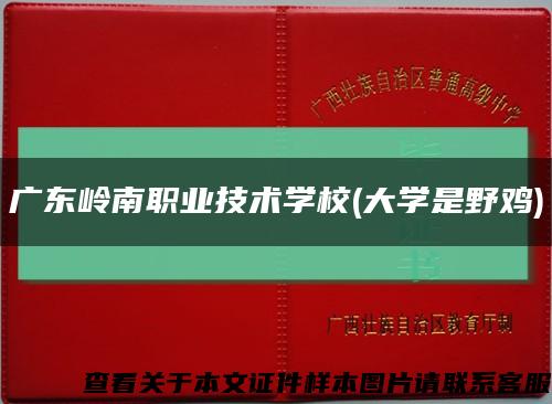 广东岭南职业技术学校(大学是野鸡)缩略图