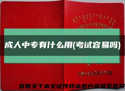 成人中专有什么用(考试容易吗)缩略图