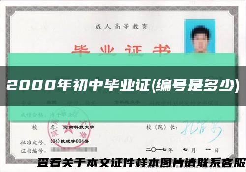 2000年初中毕业证(编号是多少)缩略图