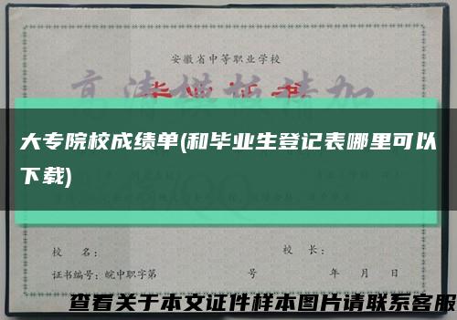 大专院校成绩单(和毕业生登记表哪里可以下载)缩略图