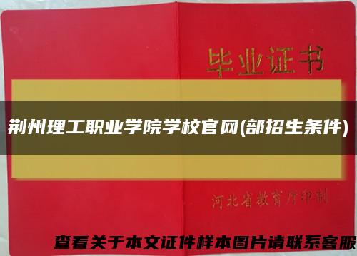 荆州理工职业学院学校官网(部招生条件)缩略图