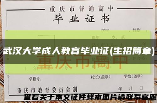 武汉大学成人教育毕业证(生招简章)缩略图