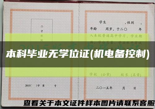 本科毕业无学位证(机电备控制)缩略图