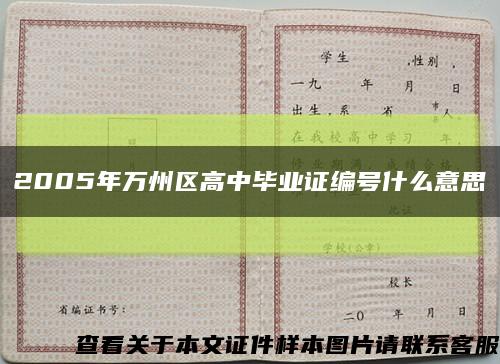 2005年万州区高中毕业证编号什么意思缩略图