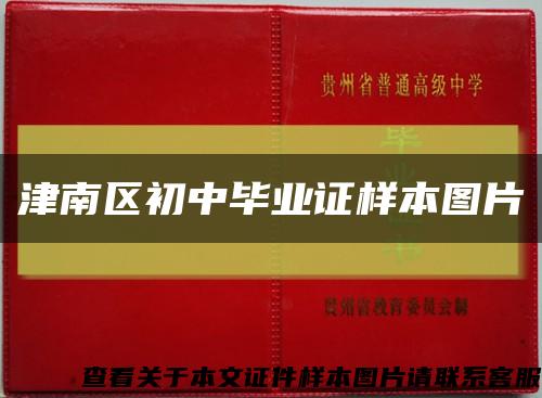 津南区初中毕业证样本图片缩略图