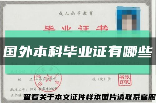 国外本科毕业证有哪些缩略图