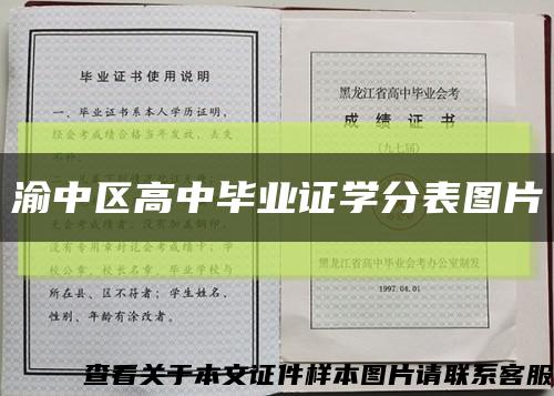 渝中区高中毕业证学分表图片缩略图