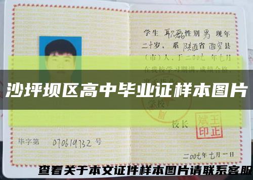 沙坪坝区高中毕业证样本图片缩略图