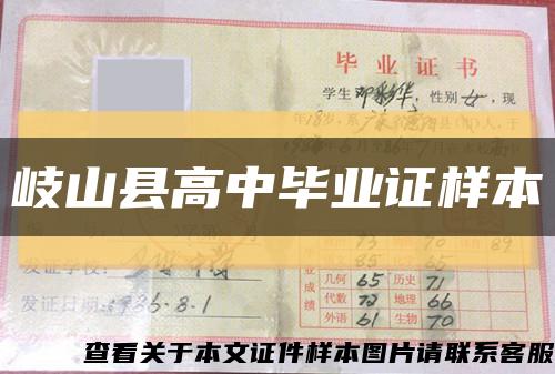 岐山县高中毕业证样本缩略图