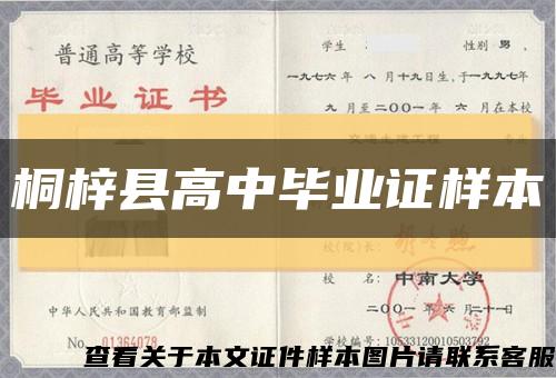 桐梓县高中毕业证样本缩略图