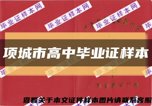 项城市高中毕业证样本缩略图