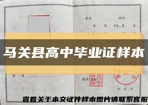 马关县高中毕业证样本缩略图