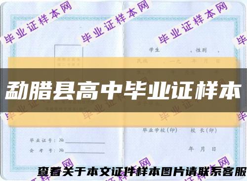 勐腊县高中毕业证样本缩略图