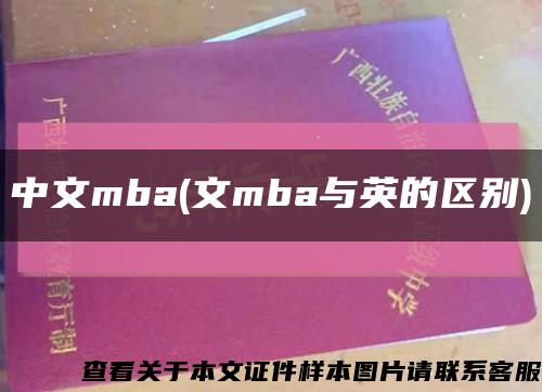 中文mba(文mba与英的区别)缩略图