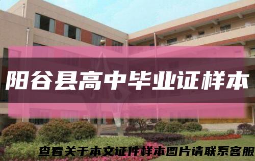 阳谷县高中毕业证样本缩略图