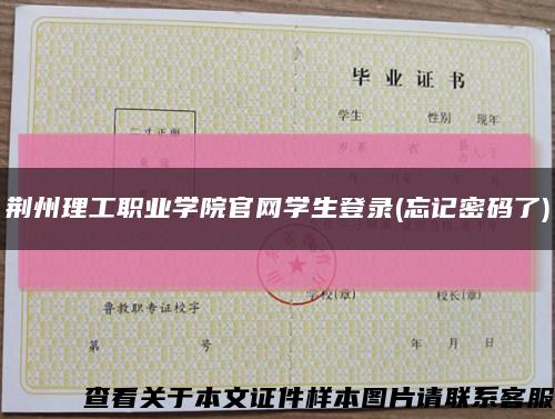 荆州理工职业学院官网学生登录(忘记密码了)缩略图
