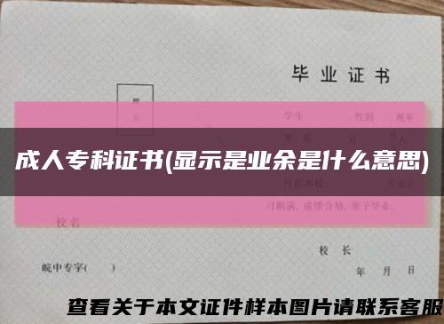 成人专科证书(显示是业余是什么意思)缩略图