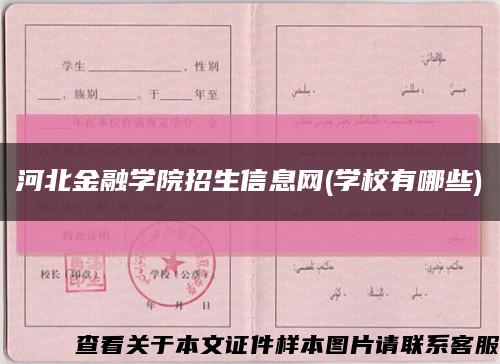河北金融学院招生信息网(学校有哪些)缩略图