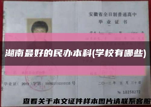 湖南最好的民办本科(学校有哪些)缩略图