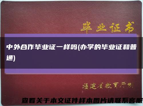 中外合作毕业证一样吗(办学的毕业证和普通)缩略图