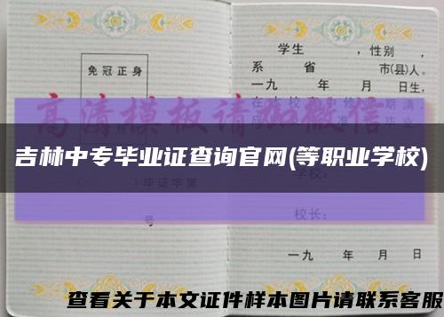 吉林中专毕业证查询官网(等职业学校)缩略图