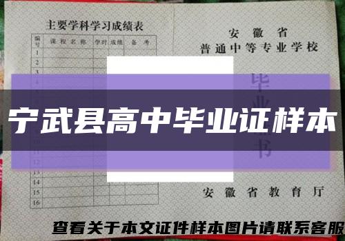 宁武县高中毕业证样本缩略图