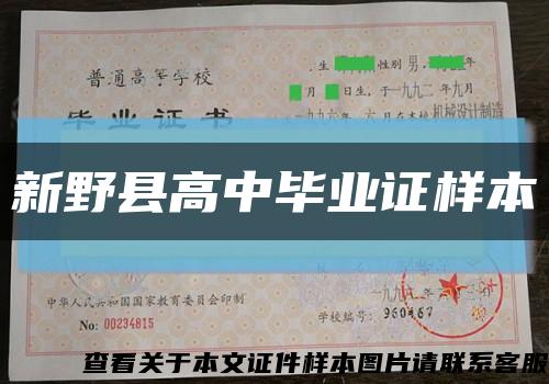 新野县高中毕业证样本缩略图