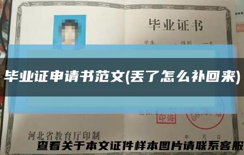 毕业证申请书范文(丢了怎么补回来)缩略图