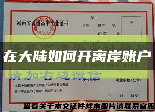 在大陆如何开离岸账户缩略图