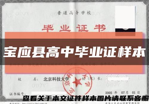 宝应县高中毕业证样本缩略图