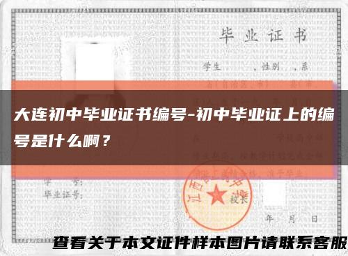 大连初中毕业证书编号-初中毕业证上的编号是什么啊？缩略图