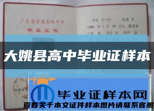 大姚县高中毕业证样本缩略图
