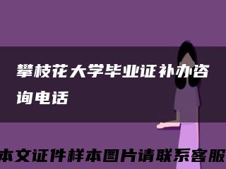 攀枝花大学毕业证补办咨询电话缩略图