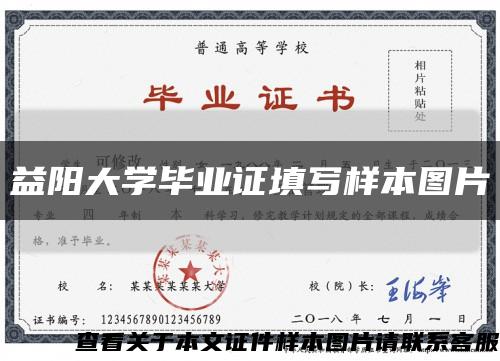 益阳大学毕业证填写样本图片缩略图