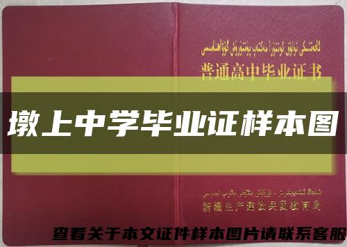 墩上中学毕业证样本图缩略图