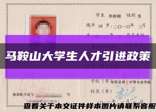 马鞍山大学生人才引进政策缩略图