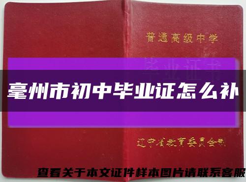 毫州市初中毕业证怎么补缩略图