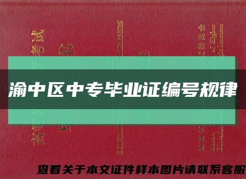 渝中区中专毕业证编号规律缩略图