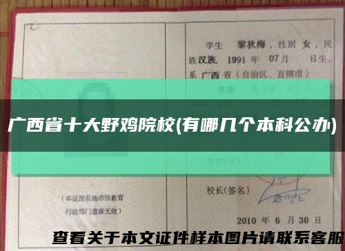 广西省十大野鸡院校(有哪几个本科公办)缩略图