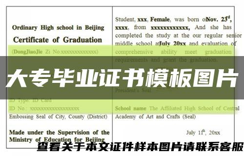 大专毕业证书模板图片缩略图
