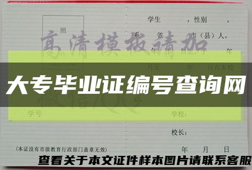 大专毕业证编号查询网缩略图