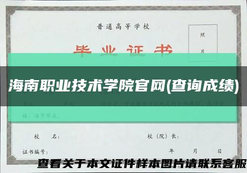 海南职业技术学院官网(查询成绩)缩略图