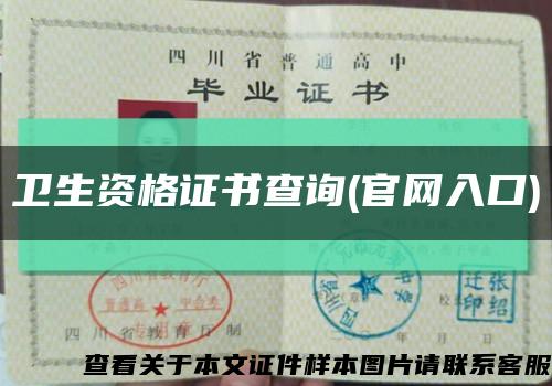 卫生资格证书查询(官网入口)缩略图